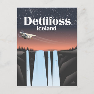 Dettifoss IJsland reisposter. Briefkaart