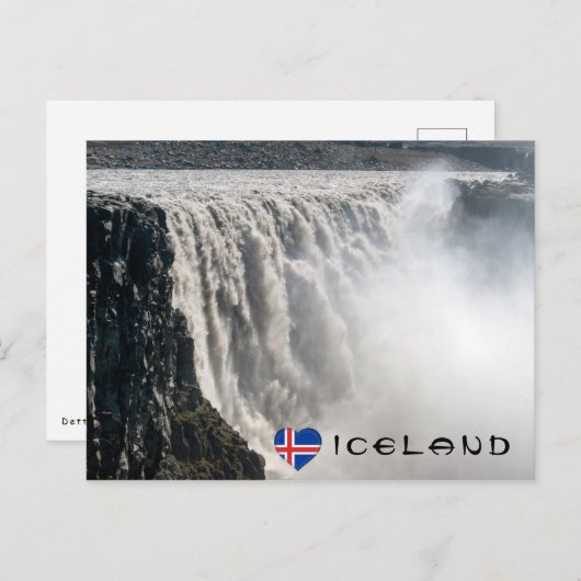 Dettifoss Waterfall in Vatnajokull NP - IJsland Briefkaart (Voorkant / Achterkant)