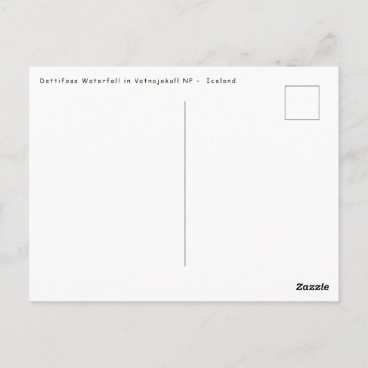 Dettifoss Waterfall in Vatnajokull NP - IJsland Briefkaart (Achterkant)