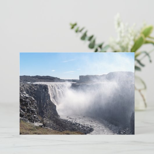 Dettifoss Waterfall in Vatnajokull NP - IJsland Kaart (Staand voorkant)