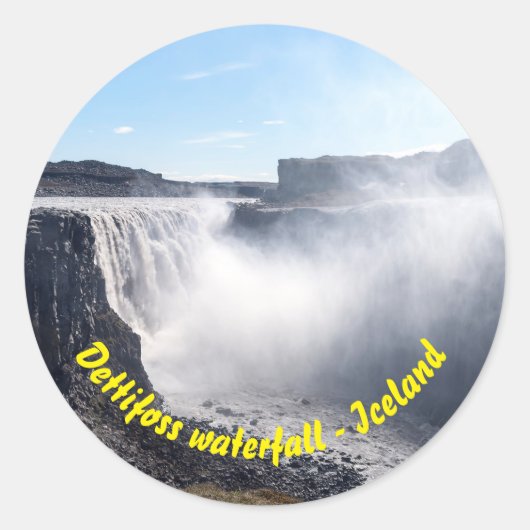 Dettifoss Waterfall in Vatnajokull NP - IJsland Ronde Sticker (Voorkant)