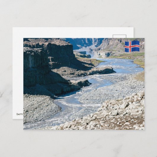 Dettifoss-waterval in Nationaal Park Vatnajökull - Briefkaart (Voorkant / Achterkant)