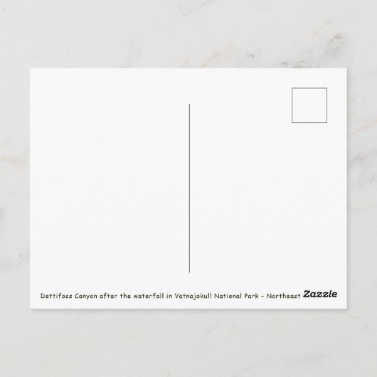Dettifoss-waterval in Nationaal Park Vatnajökull - Briefkaart (Achterkant)