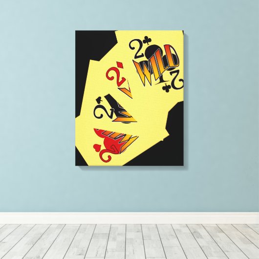 Deuces Wild Poker op Canvas (Insitu (Houten vloer))