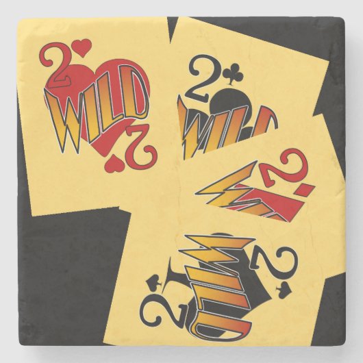 Deuces Wilde Stone Onderzetter Set (Voorkant)