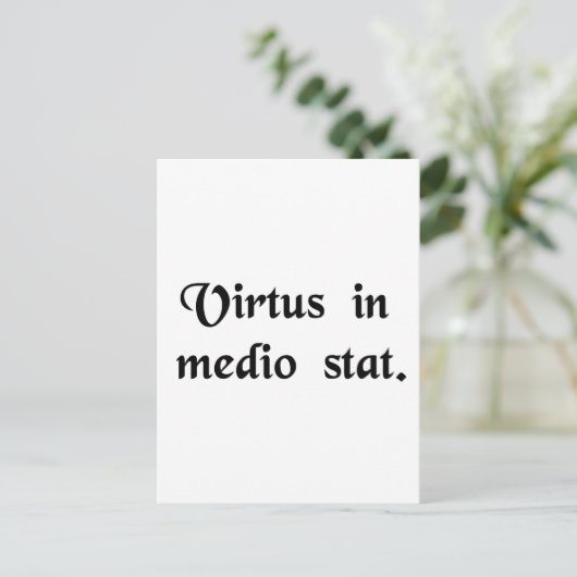 Deugd staat in het midden. briefkaart (Staand voorkant)