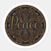 Deugd Vrede Mandala Ronde Sticker (Voorkant)