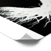 Deugden Abstracte Witte Vleugels Alcohol Inkt Kuns Poster (Hoek)