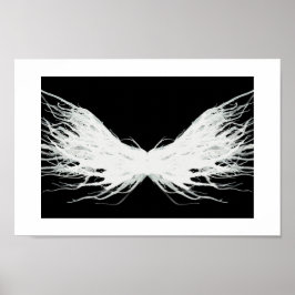 Deugden Abstracte Witte Vleugels Alcohol Inkt Kuns Poster