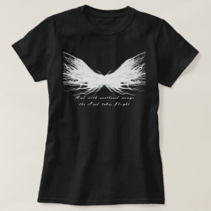 Deugden Abstracte Witte Vleugels Alcohol Inkt Kuns T-shirt
