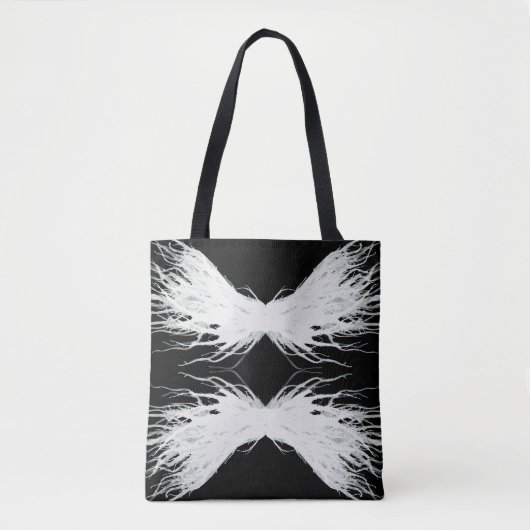 Deugden Abstracte Witte Vleugels Alcohol Inkt Kuns Tote Bag (Voorkant)