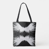 Deugden Abstracte Witte Vleugels Alcohol Inkt Kuns Tote Bag (Achterkant)