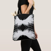 Deugden Abstracte Witte Vleugels Alcohol Inkt Kuns Tote Bag (Dichtbij)
