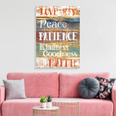 deugden Inspirerend rustieke typografie Canvas Afdruk (Insitu (Woonkamer))