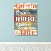 deugden Inspirerend rustieke typografie Canvas Afdruk (Insitu (Houten vloer))