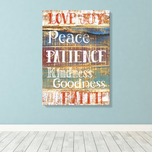 deugden Inspirerend rustieke typografie Canvas Afdruk (Insitu (Houten vloer))