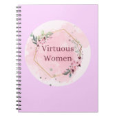Deugdzame Vrouwen Schrift met Waterverf Bloemen Notitieboek (Voorkant)