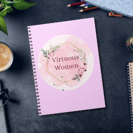 Deugdzame Vrouwen Schrift met Waterverf Bloemen Notitieboek