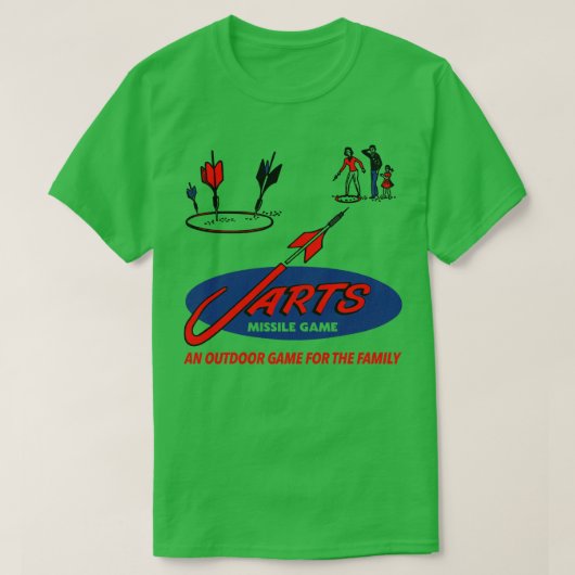Deunct 60s Lawn Jarts raketspel T-shirt (Design voorkant)