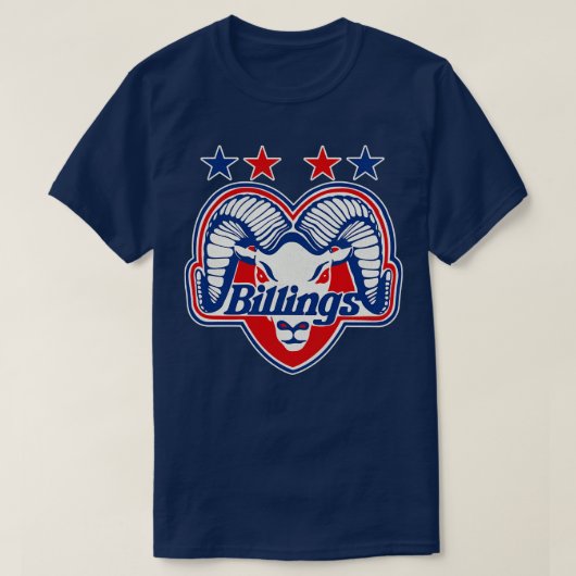 Deunct Billings Bighorns Hockey Team T-shirt (Design voorkant)