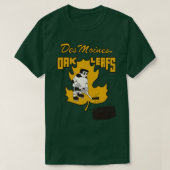 Deunct Des Moines Oak Leafs Hockey Team T-shirt (Design voorkant)