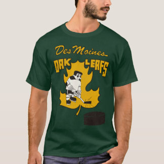 Deunct Des Moines Oak Leafs Hockey Team T-shirt