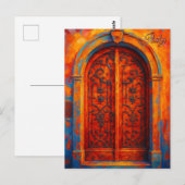 deur Bergamo Italië Retro Europa Reizen Briefkaart (Voorkant / Achterkant)