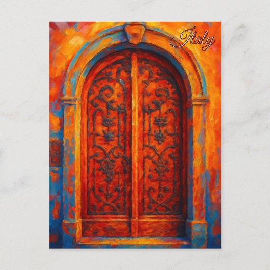 deur Bergamo Italië Retro Europa Reizen Briefkaart (Voorkant)