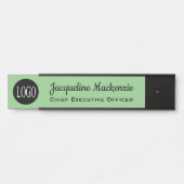Deur bord voor kantoor met logo naamplaat Mintgroe (Voorkant)