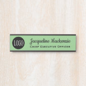 Deur bord voor kantoor met logo naamplaat Mintgroe (Voorkant)