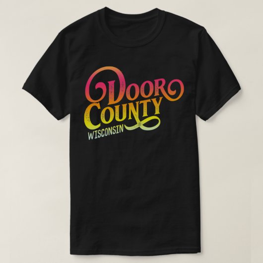 Deur County Wisconsin toerist design volwassenen e T-shirt (Design voorkant)