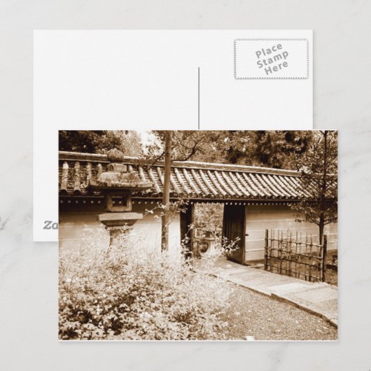 Deur in een Japanse muur Briefkaart (Voorkant / Achterkant)