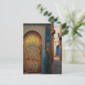 Deur in Fez Marokko Reizen Briefkaart (Staand voorkant)