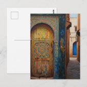 Deur in Fez Marokko Reizen Briefkaart (Voorkant / Achterkant)