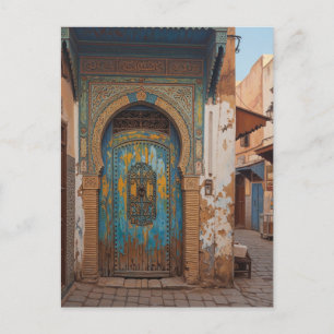 Deur in Fez Marokko Reizen Briefkaart