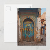 Deur in Fez Marokko Reizen Briefkaart (Voorkant / Achterkant)