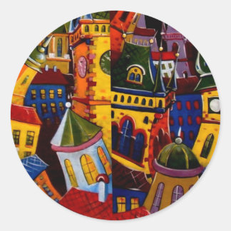 Deur in Praag Ronde Sticker