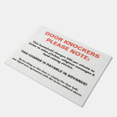 DEUR KNOCKERS LET OP Nieuwigheidsteken waarschuwin Deurmat (Schuin)