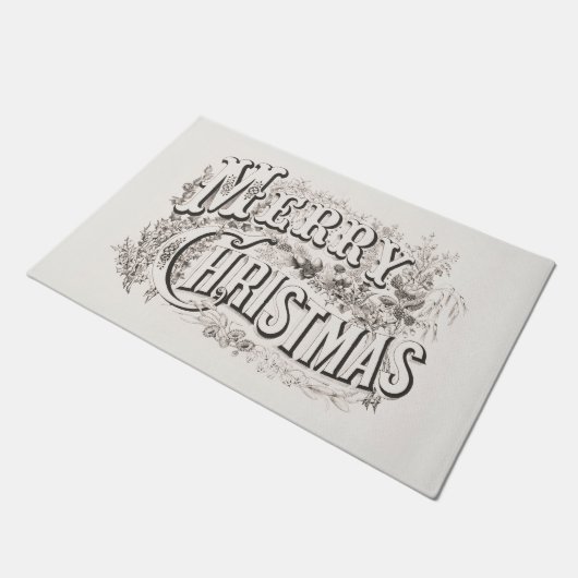 DEUR MAT: MERRY CHRISTMAS-ILLUSTRATIE DEURMAT (Schuin)