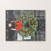 Deur met kerstmis, Londen, Engeland Legpuzzel (Horizontaal)