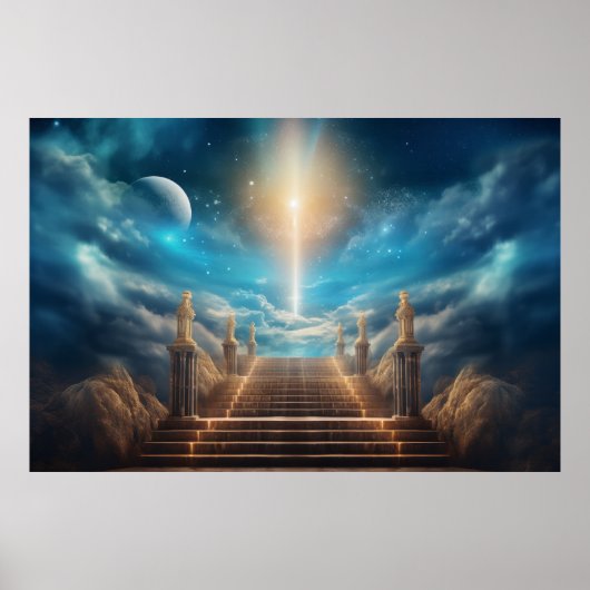 Deur Sky Heaven Dimension Serene Art Poster (Voorkant)