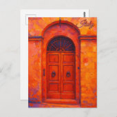  deur Toscane Italië Retro Europa Reizen Briefkaart (Voorkant / Achterkant)