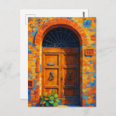  deur Toscane Italië Retro Europa Reizen Briefkaart (Voorkant / Achterkant)