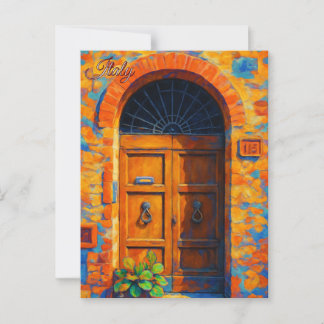  deur Toscane Italië Retro Europa Reizen Briefkaart