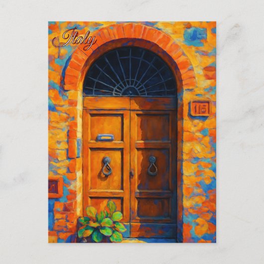  deur Toscane Italië Retro Europa Reizen Briefkaart (Voorkant)