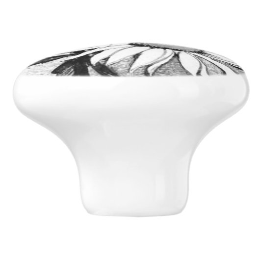 DEUR TREKT DAISY ONTWERP KERAMISCHE KNOP (Zijkant)