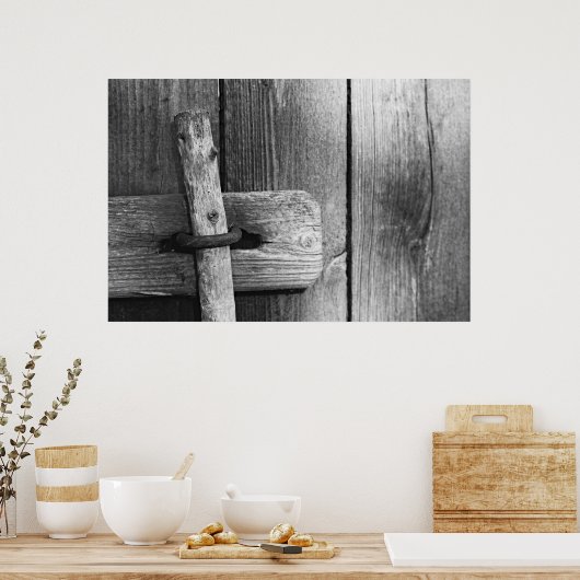 Deur van de oude schuur 4 poster (Keuken)