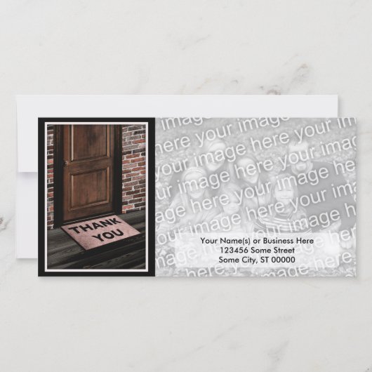 deurdrempel met bedankje bedankkaart (Voorkant)