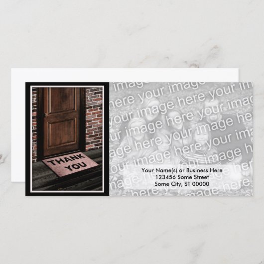 deurdrempel met bedankje bedankkaart (Voorkant / Achterkant)