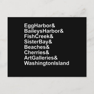 Deuren County Wisconsin Ampersand List Briefkaart